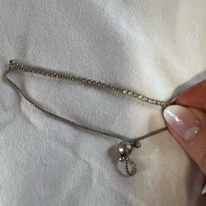 SILVER PANDORA TENNIS BRACELET ADJUSTABLE